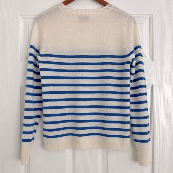 Stripe Cashmere 2 Ply Sweater Size M Teacher Office Casual Cynthia Rowley NWT - Picture 3 of 3